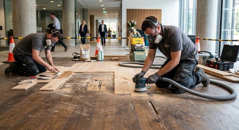 Our team working on Wood Floor Service projects in Passaic County, NJ