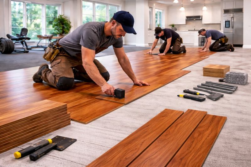 Cherry Floor Installation in Little Falls, NJ