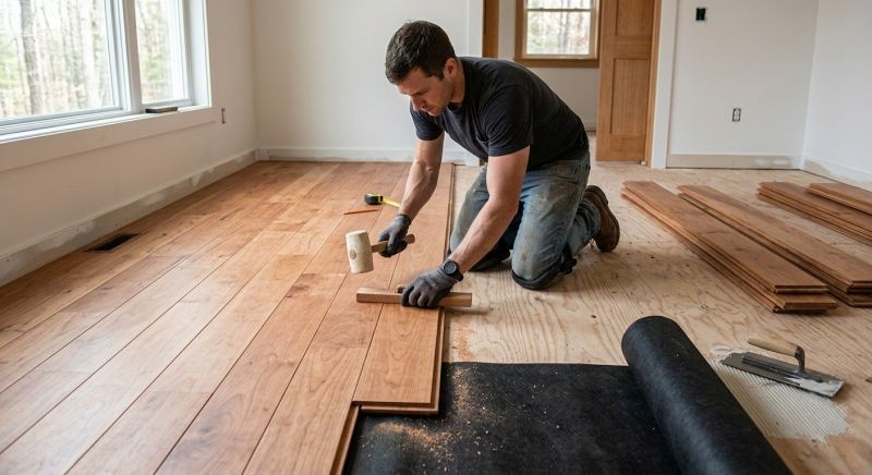 Cherry Floor Installation in Long Island, NY